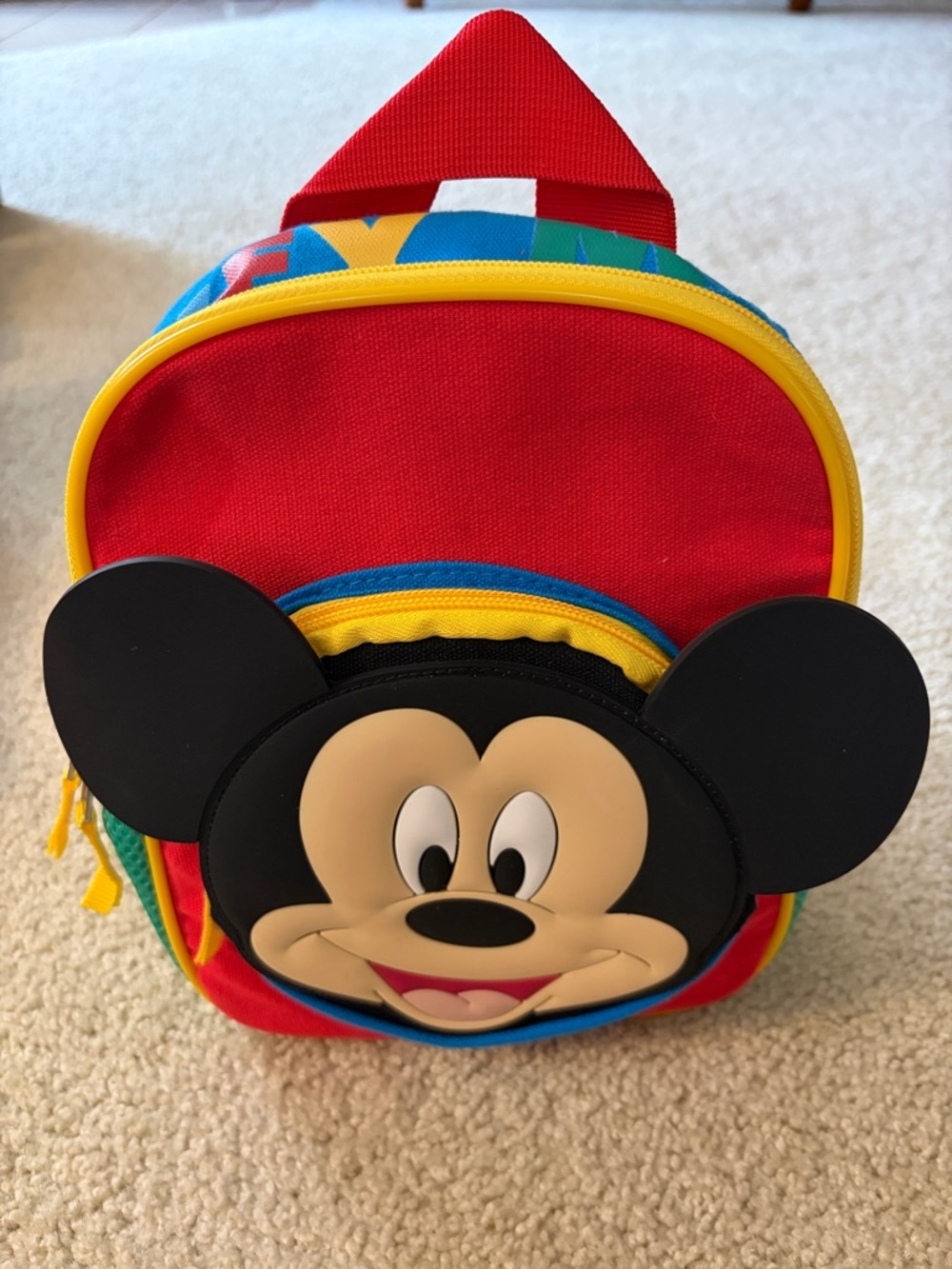 Disney Kids Mickey Mouse Ears Mini Backpack in Red with Yellow & Blue AccentNWOT